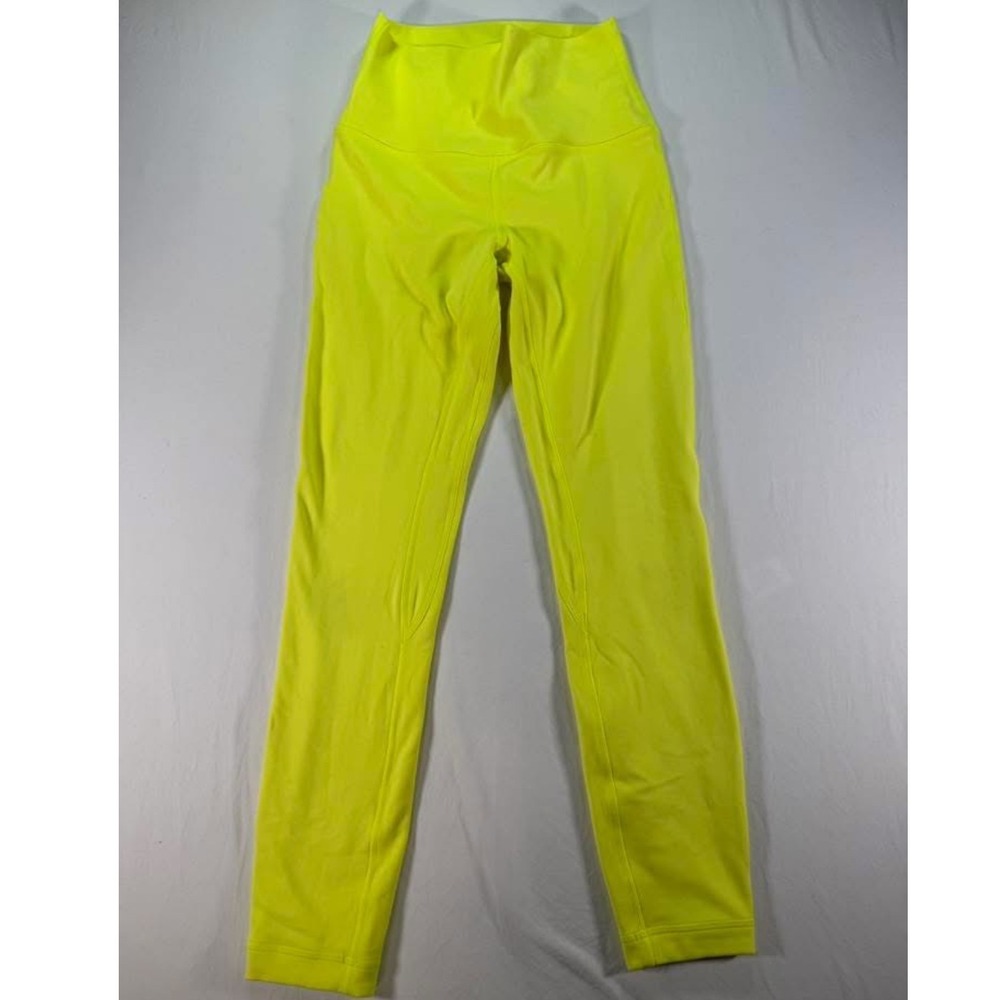 Lululemon Lot of 2 Align High-Rise Pant 25" Neon‎ Yellow Pink Leggings Size 4 - Picture 5 of 5